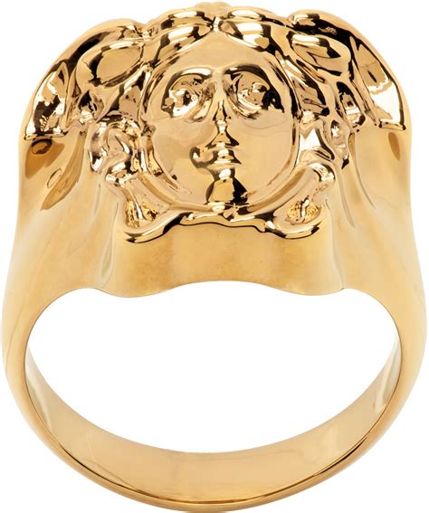 versace gold square medusa ring|Versace ring size chart.